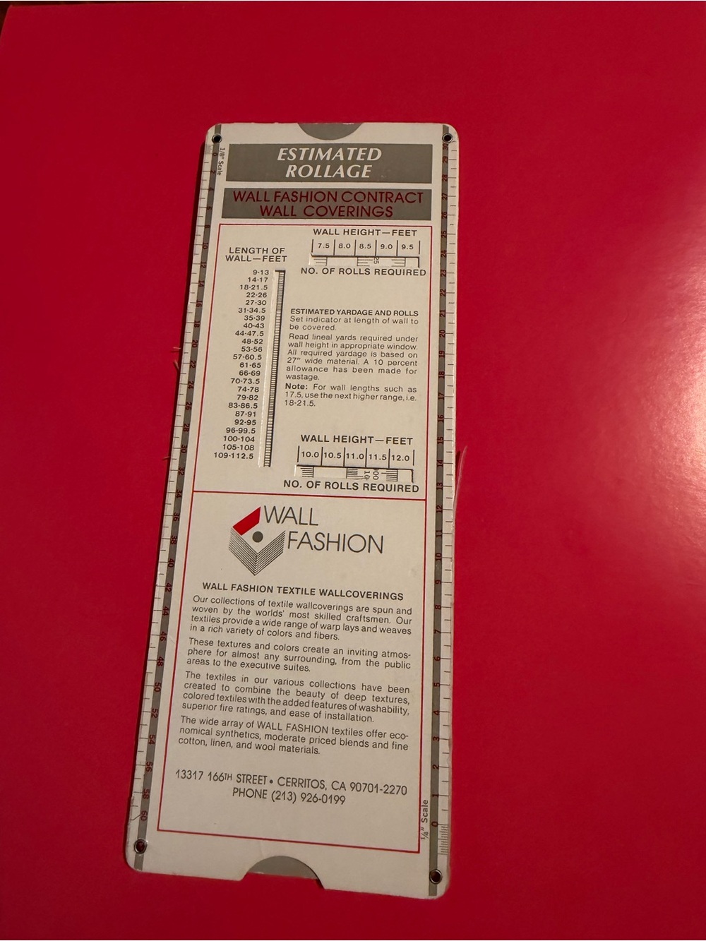Vintage Wall Fashion Sliding Wallpaper Rollage & Material Calculator Tool